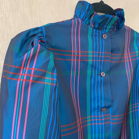 Vintage Yves Saint Laurent Two-Piece Girls’ Taffeta Plaid Outfit - Picture 7 of 12